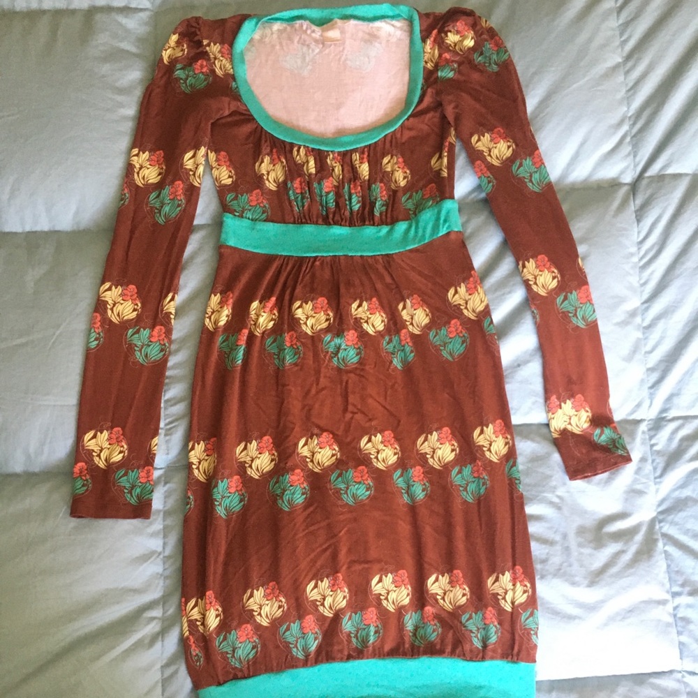 Cotton Stretch Hype Dress, rust/turquoise